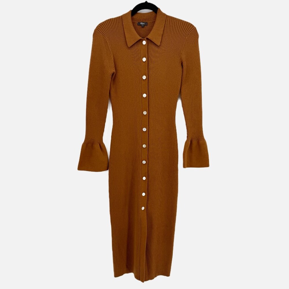 Rails Rosalie Rib-Knit Midi Dress in Fox Small - Picture 2 of 8